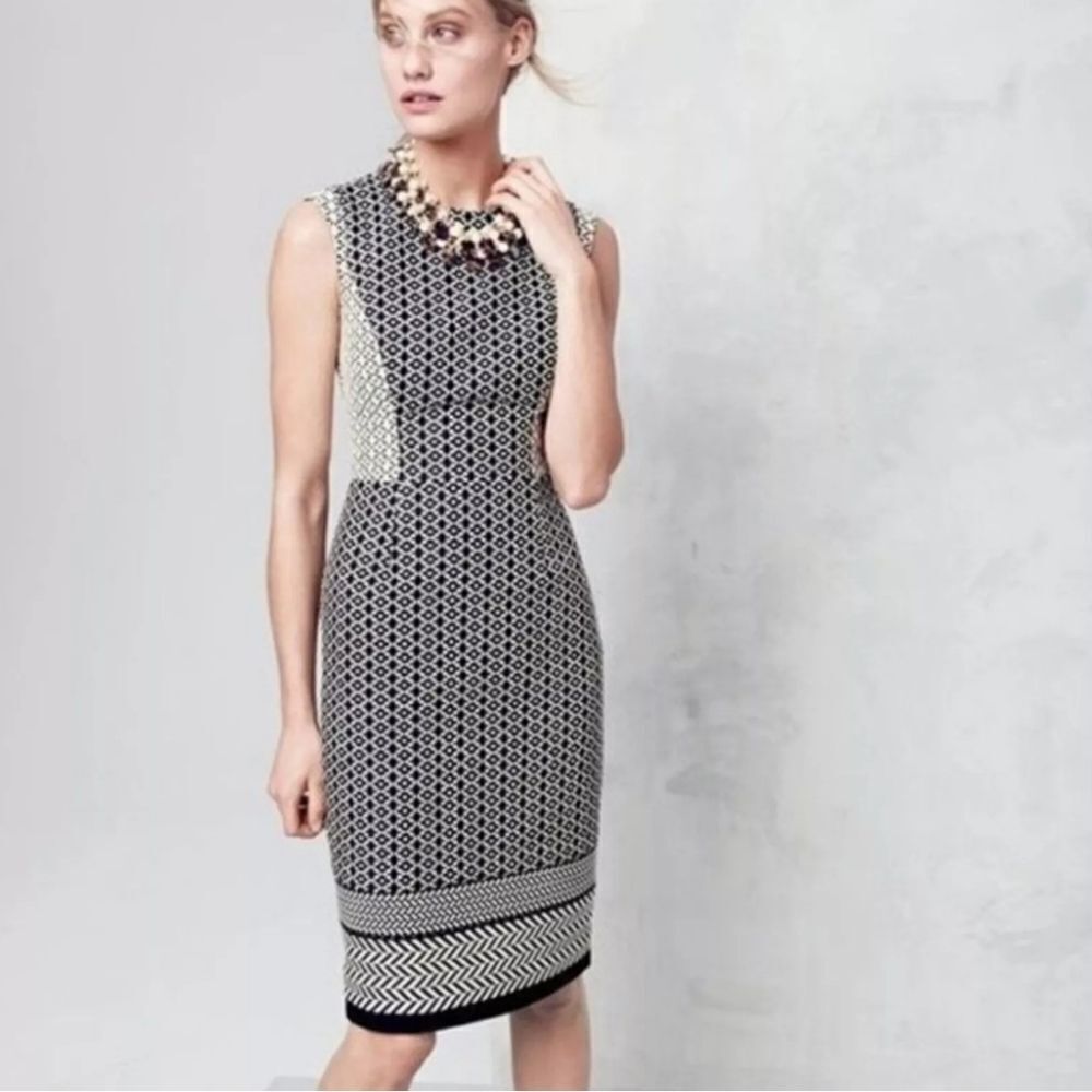 J. Crew fitted Geometric Tapestry Jacquard Sheath Dress size 4 nwot